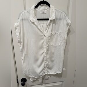 Carly Jean Los Angeles CJLA White Short Sleeve Button Down